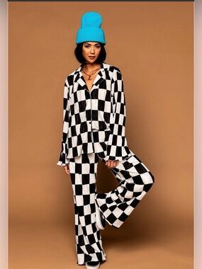 Dressed in LALA Black and White Checkered Top